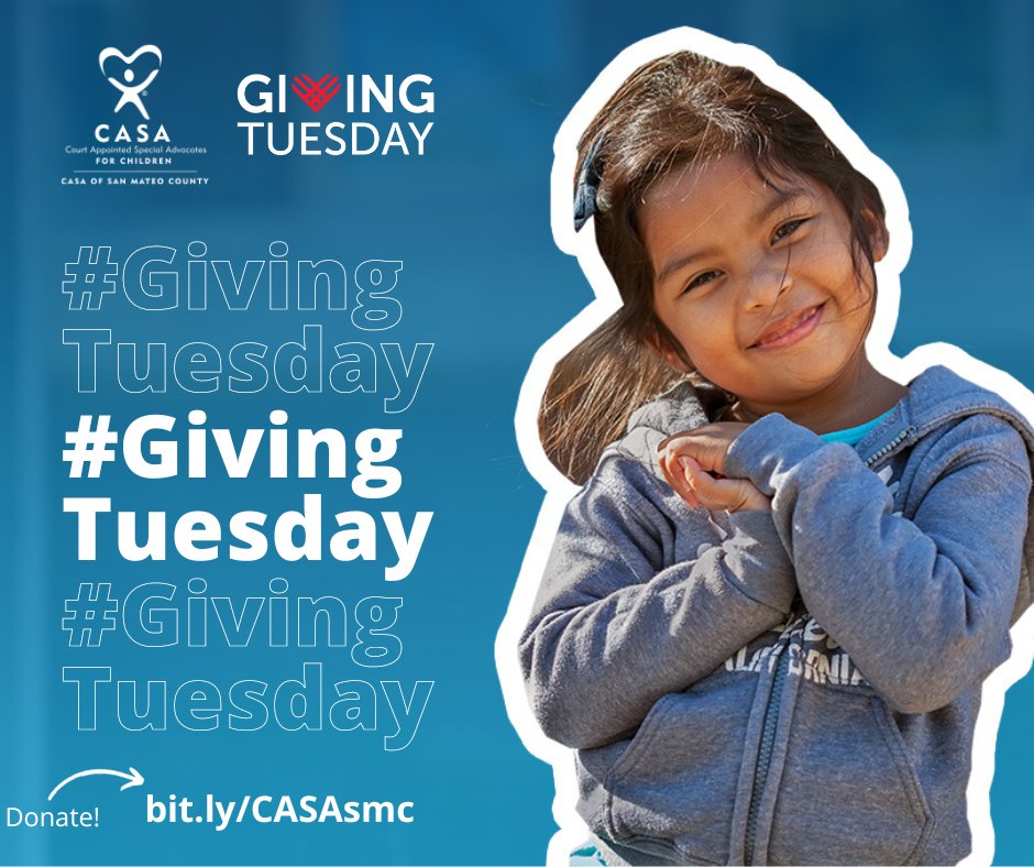 This #GivingTuesday, make a lasting impact on the lives of children and foster youth by supporting CASA. Your generosity can help provide advocacy and support for children in need. Donate at bit.ly/CASAsmc or using the link in our bio.
#GivingTuesday2023