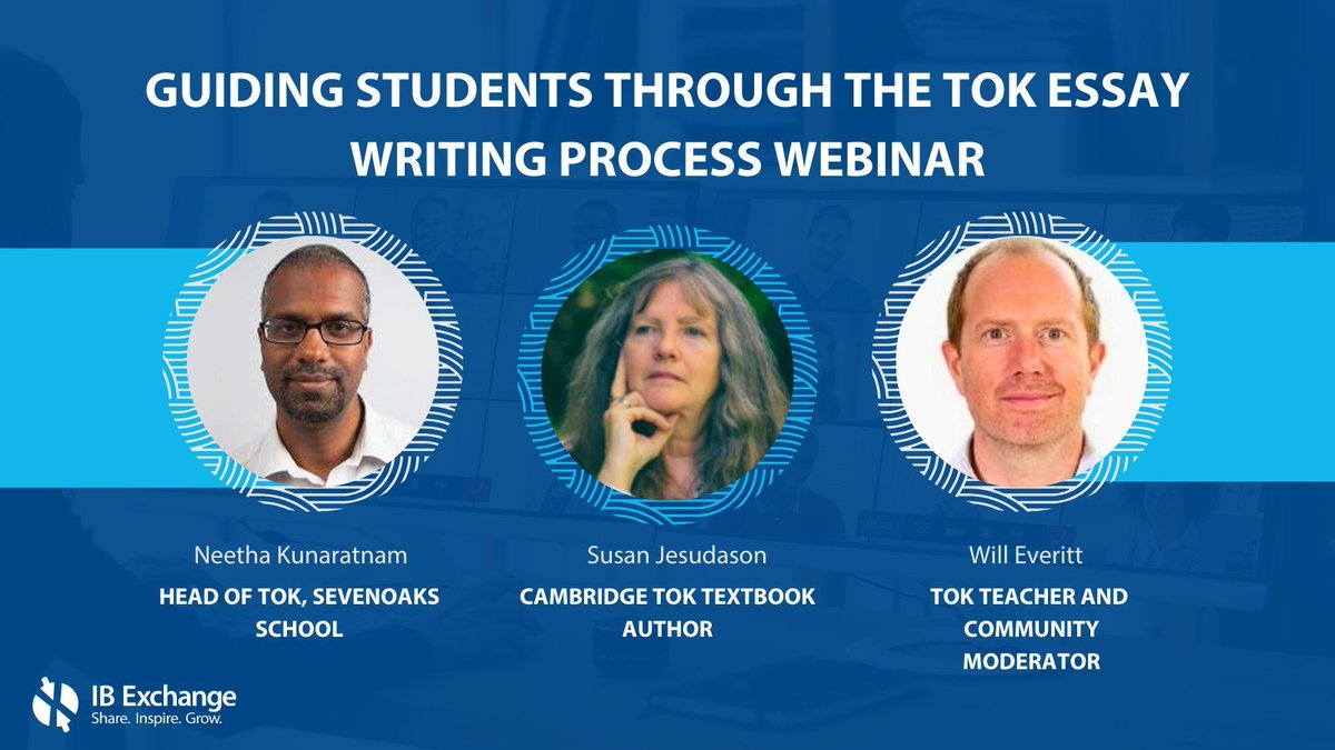 Are you looking for tips on how to set IB learners up for success with the Theory of Knowledge (TOK) essay? Join our free webinar on 1 December as we discuss teaching and learning practices that support students with TOK essay writing. Register here: bit.ly/3SXSpnF