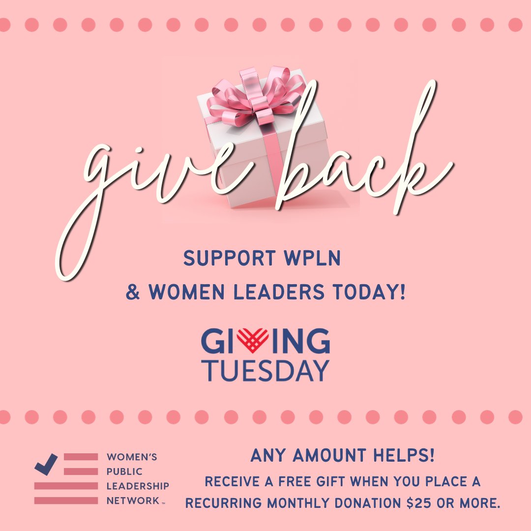 WPLNetwork's tweet image. It&apos;s #GivingTuesday! Don&apos;t miss this opportunity to support WPLN and women leaders. Any amount helps! Plus - receive a free gift from us when you place a recurring monthly donation of $25 or more.

🔗 to donate: hubs.la/Q02bcB5l0

#WomenLead #RepMatters
