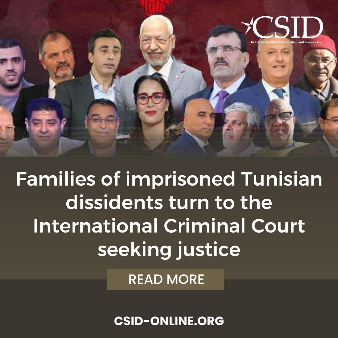 CSID_DC's tweet photo. Families of imprisoned Tunisian dissidents turn to the International Criminal Court seeking justice
The family members of seven imprisoned Tunisian opposition figures took their pursuit of justice to the International Criminal Court.
#CSID #Tunisia #FreeTunisia https://t.co/tiBgNd2oCU