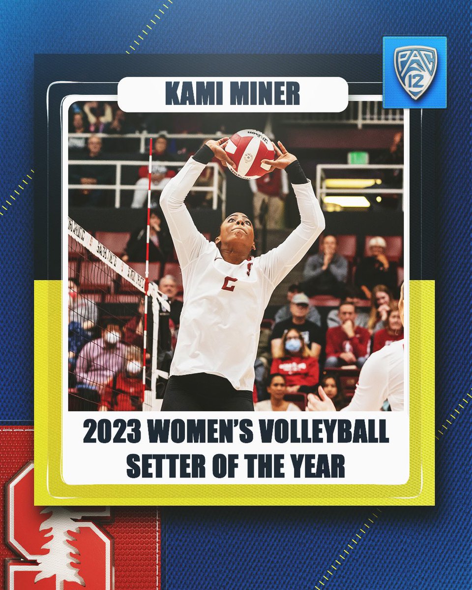 pac12's tweet photo. #Pac12VB Setter of the Year: 𝙆𝙖𝙢𝙞 𝙈𝙞𝙣𝙚𝙧 🌲

Full awards ➡️ https://t.co/eltSp0se08 https://t.co/CSRMAOGZd9