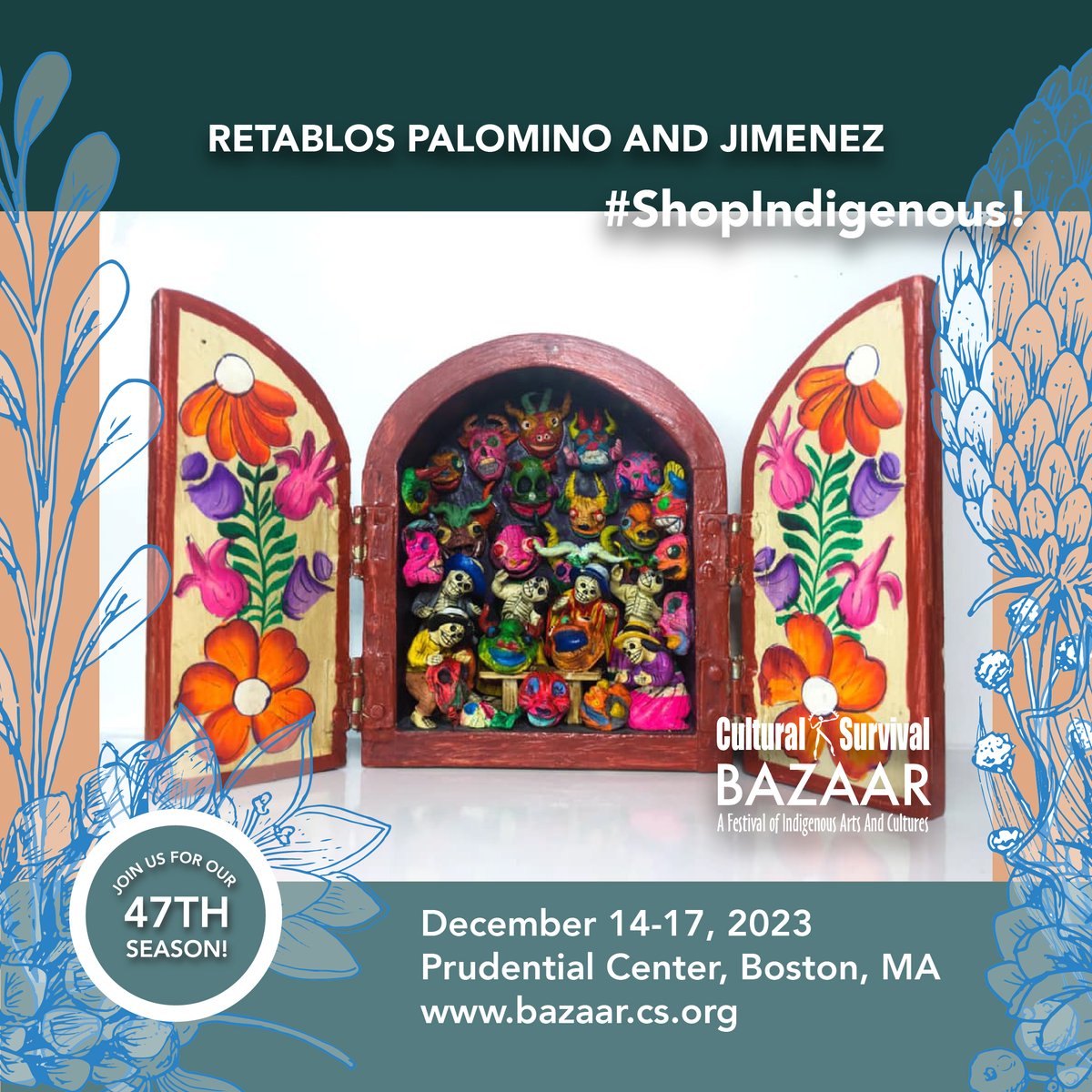CSORG's tweet photo. Retablo Palomino & Jimenez are committed to safeguarding and celebrating the rich heritage of Peruvian folk art.
To learn more, visit @CulturalSurvivalBazaars @retablospalominojimenez
#CulturalSurvivalBazaars #ShopNative #ShopIndigenous https://t.co/Sx3bFgn551