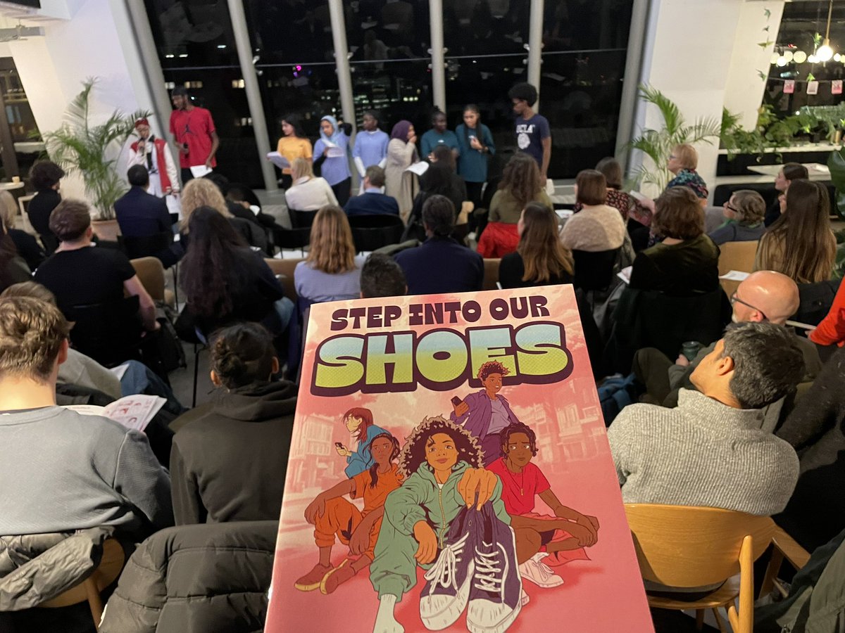 #StepIntoOurShoes - ‘Camden Youth: Tell Them’ launch Camden’s Annual Public Health report on adolescent health. Graphic novel too 🤩 Focus on ➡️Physical activity & food ➡️Long term conditions ➡️Safety ➡️Education, employment, training ➡️Mental Health Standing room only!