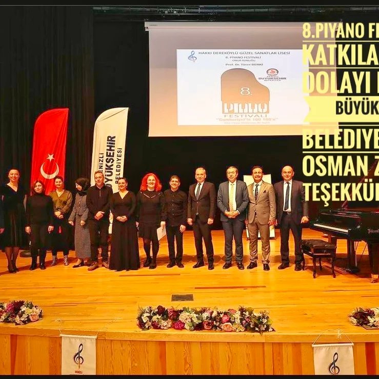 8.Piyano Festivalimizde Prof.Dr.Turev Berki konserinde bizlere destek veren Denizli Büyükşehir Belediye Başkanı Sayın Osman ZOLAN'a teşekkür ederiz.<a href="/osmanzolan/">Osman ZOLAN 🇹🇷</a> <a href="/emre_caliskan/">Emre Çalışkan</a> @denizlibld <a href="/denizlimem/">Denizli İl Millî Eğitim Müdürlüğü</a> <a href="/DenizliValiligi/">T.C.Denizli Valiliği 🇹🇷</a> <a href="/meb_ogm/">Ortaöğretim Genel Müdürlüğü</a> <a href="/tcmeb/">Millî Eğitim Bakanlığı</a>