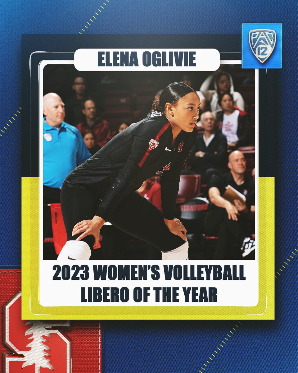 pac12's tweet photo. #Pac12VB Libero of the Year: 𝙀𝙡𝙚𝙣𝙖 𝙊𝙜𝙡𝙞𝙫𝙞𝙚 🌲

Full awards ➡️ https://t.co/eltSp0se08 https://t.co/bYhbNjciV0