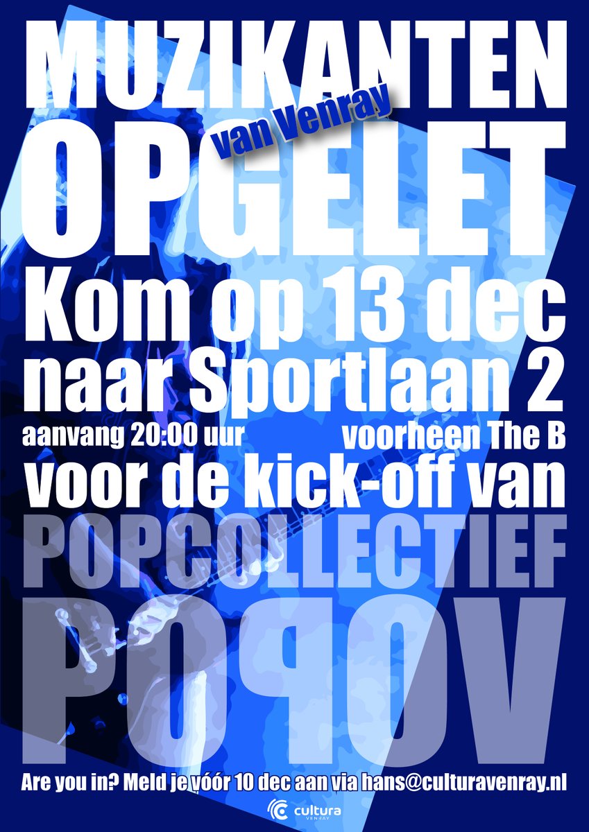 𝗡𝗶𝗲𝘂𝘄𝗲 𝗶𝗺𝗽𝘂𝗹𝘀 𝘃𝗼𝗼𝗿 𝗺𝘂𝘇𝗶𝗲𝗸𝘀𝗰𝗲𝗻𝗲 𝗶𝗻 𝗩𝗲𝗻𝗿𝗮𝘆
omroepvenray.nl/nieuws/item/23…