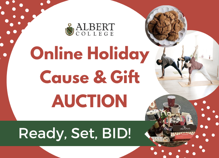 Ready, set, BID! It's #GivingTuesday and it's time to start bidding on your favourite holiday gift and cause items at Albert College. Check out the amazing items up for grabs just in time for gift giving season. Click the link to browse, bid and donate: airauctioneer.com/2023onlineauct…