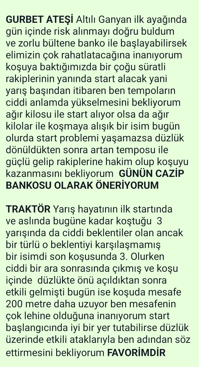 Mertcankytrk06's tweet photo. CAZİP BANKOLU İSTANBUL 👇

Uzun Ara Sonrasında Yarın Koşulacak Olan İstanbul Programına Tahminlerim Herkes Açık Şekilde Paylaşılmıştır.. 

Beğeni Ve Retweet Yaparak Destek Olabilirsiniz 😊

Kalbinde Kötülük Olmayan Herkese Bol Şanslar dilerim 🧿

@tevzimuptelasi https://t.co/AK8a4Z5pu3