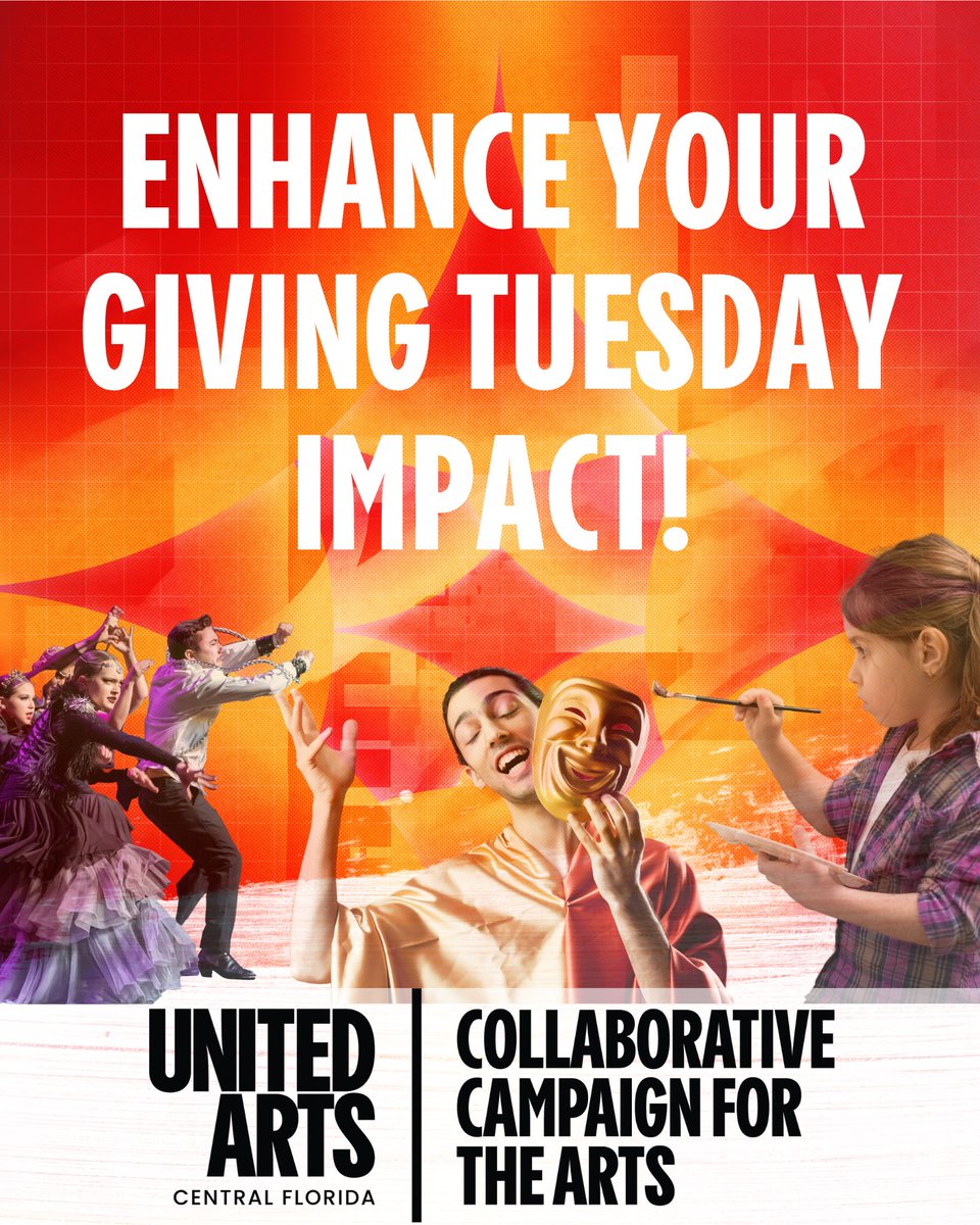 United Arts adds an incredible 15% match to any donation to our partner organizations, now through April 30th! Let's create a masterpiece of support together. Follow this link to learn more about our partner organizations and give a gift today! unitedartscfl.org/campaign-for-t…