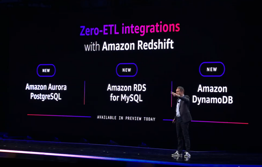 holgermu's tweet photo. And @ASelipsky announces more #ZeroETL integrations
- @Amazon Aurora #PostGreSQL
- Amazon #RDS for #MySQL
- Amazon #DynamoDB
#Reinvent https://t.co/P69kVdgqAM