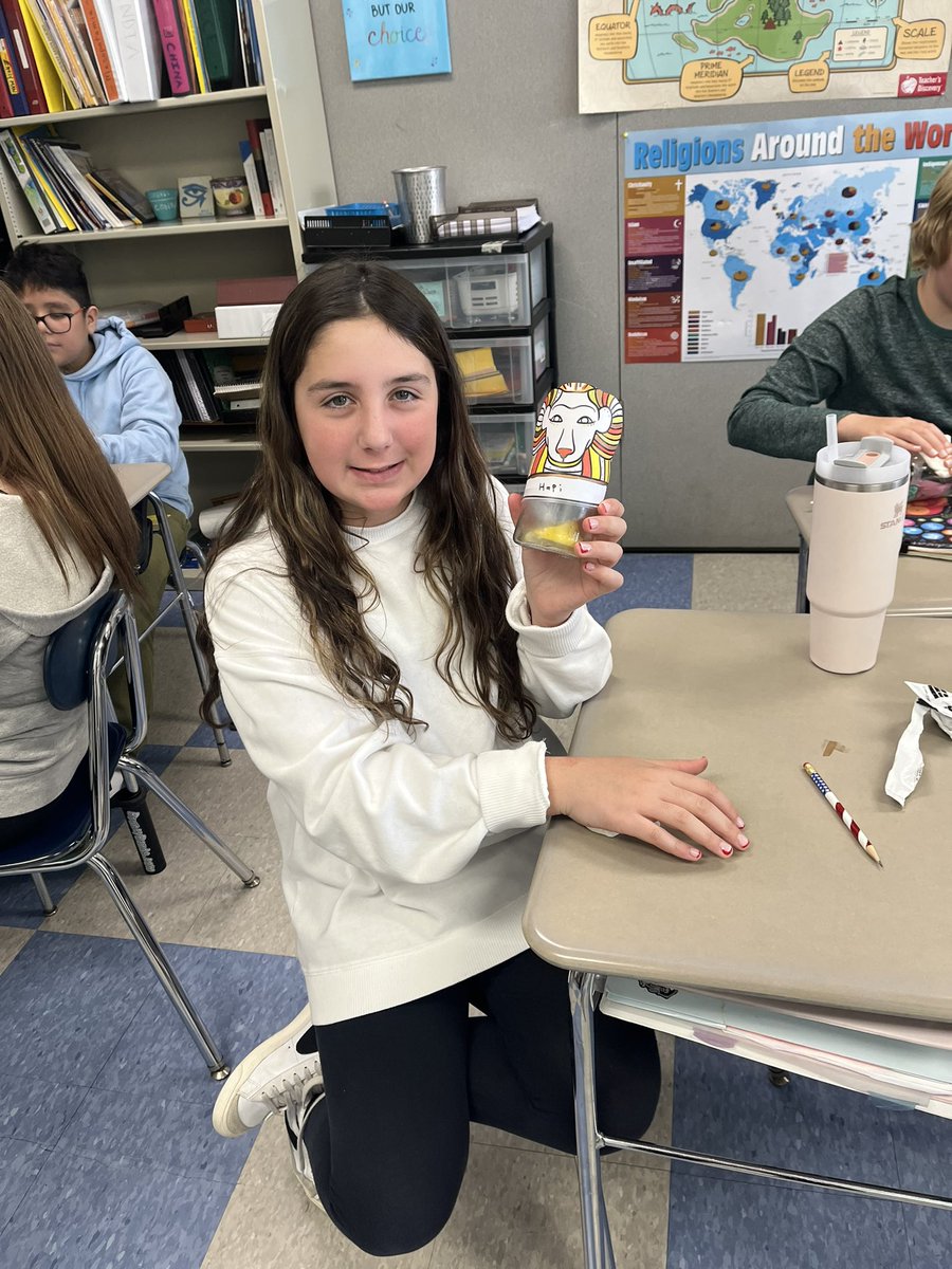 We became ancient Egyptian embalmers today! Putting “organs” in our homemade canopic jars was the highlight today! <a href="/RamapoRidgeMS/">Ramapo Ridge MS</a> <a href="/mahwahschools/">Mahwah Public Schools</a>