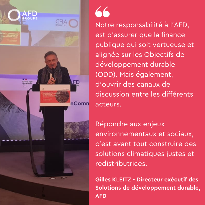 AFD_France's tweet photo. 💬#ExpertsAFD

Notre Directeur général @RiouxRemy &amp; notre Directeur des solutions de développement durable @gilleskleitz sont revenus aux côtés de @CecileDuflot, Directrice générale d'@oxfamfrance sur les liens entre lutte contre le changement climatique et contre les inégalités.