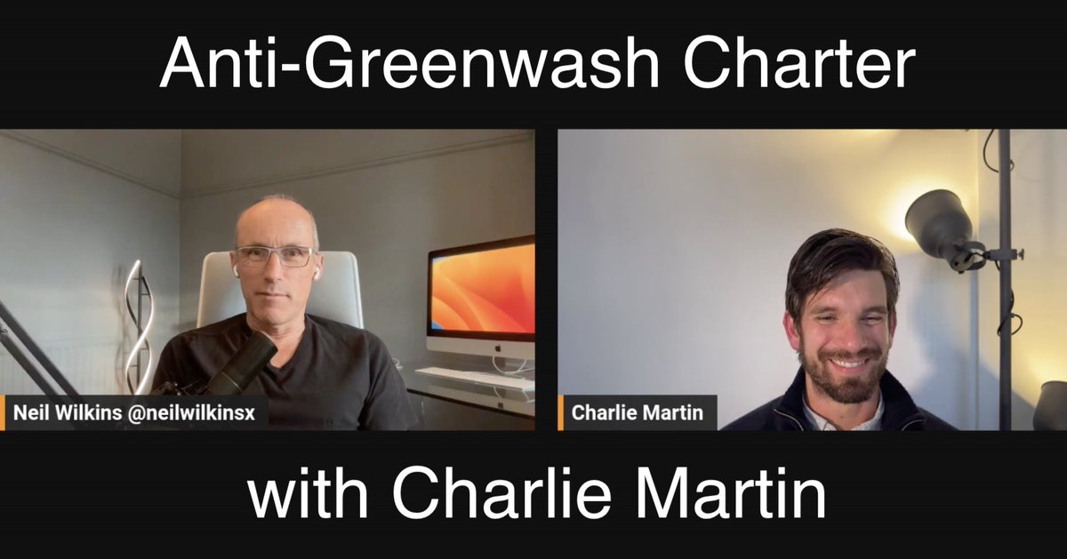 Learn about The Anti-Greenwash Charter, in my conversation with CEO and Founder, Charlie Martin <a href="/theagcharter/">The Anti-Greenwash Charter</a> neilwilkins.online/2023/11/28/ant…
Listen/Watch on Apple Podcasts and Spotify at podcasters.spotify.com/pod/show/neilw…
#mindfulmarketing #marketingsustainability #antigreenwash