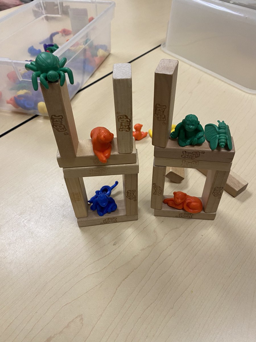 mrs_showler's tweet photo. Challenge: They were given jenga pieces to create a beautiful home for their animals.
Very creative animal habitats! #animalunit #hcdsbk https://t.co/7LTfOBedlE