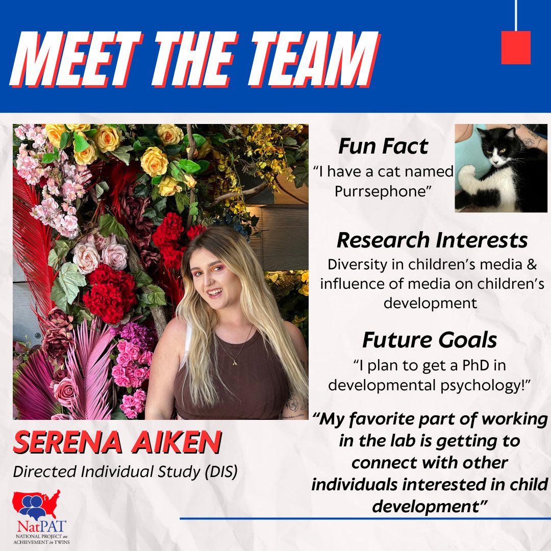 NatPATtwins's tweet photo. We hope everyone had a great Thanksgiving!

For this Meet the Team Tuesday, meet Serena Aiken! 🐈‍⬛📺 https://t.co/yXhyL3mjbV