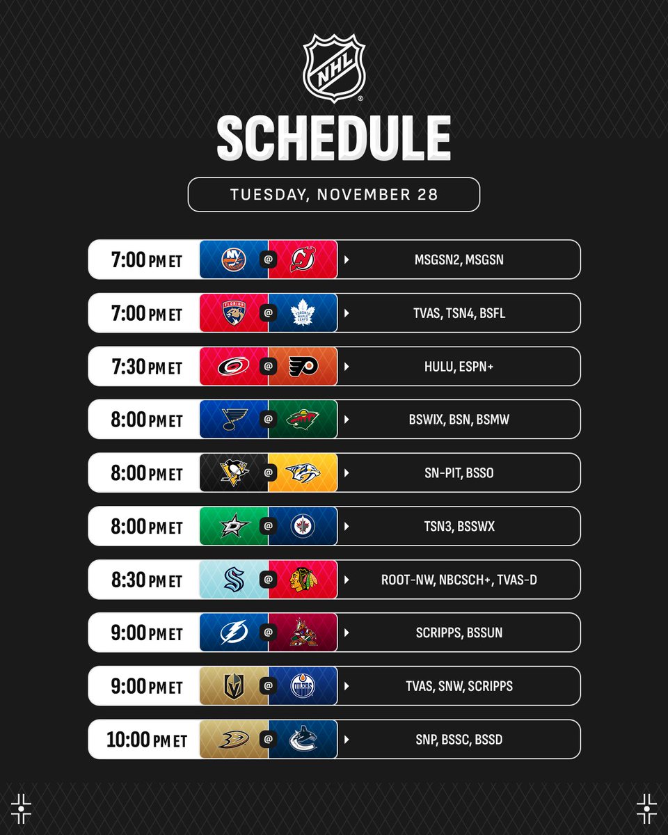 NHL's tweet photo. During tonight's games, we will officially hit the quarter mark of the season! 😮

Where will you be watching from? 👀

(via @PR_NHL) https://t.co/R2Fi6Sfmc5