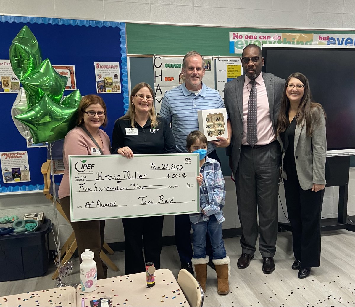 IPEF 204 (@ipef204) on Twitter photo Congratulations to our November 2023 A+ Award winner, Patterson Elementary 5th Grade Teacher, Kraig Miller! IPEF is proud to sponsor the A+ Award in its 10th year! Thank you Mr. Miller for all you do for the students at Patterson! <a href="/ipsd204/">Indian Prairie 204</a> <a href="/IPEA204/">IPEA</a> <a href="/PattersonPDogs/">Patterson Elementary</a> <a href="/MicheleFrost16/">Michele Frost</a> Congratulations to our November 2023 A+ Award winner, Patterson Elementary 5th Grade Teacher, Kraig Miller! IPEF is proud to sponsor the A+ Award in its 10th year! Thank you Mr. Miller for all you do for the students at Patterson! <a href="/ipsd204/">Indian Prairie 204</a> <a href="/IPEA204/">IPEA</a> <a href="/PattersonPDogs/">Patterson Elementary</a> <a href="/MicheleFrost16/">Michele Frost</a>