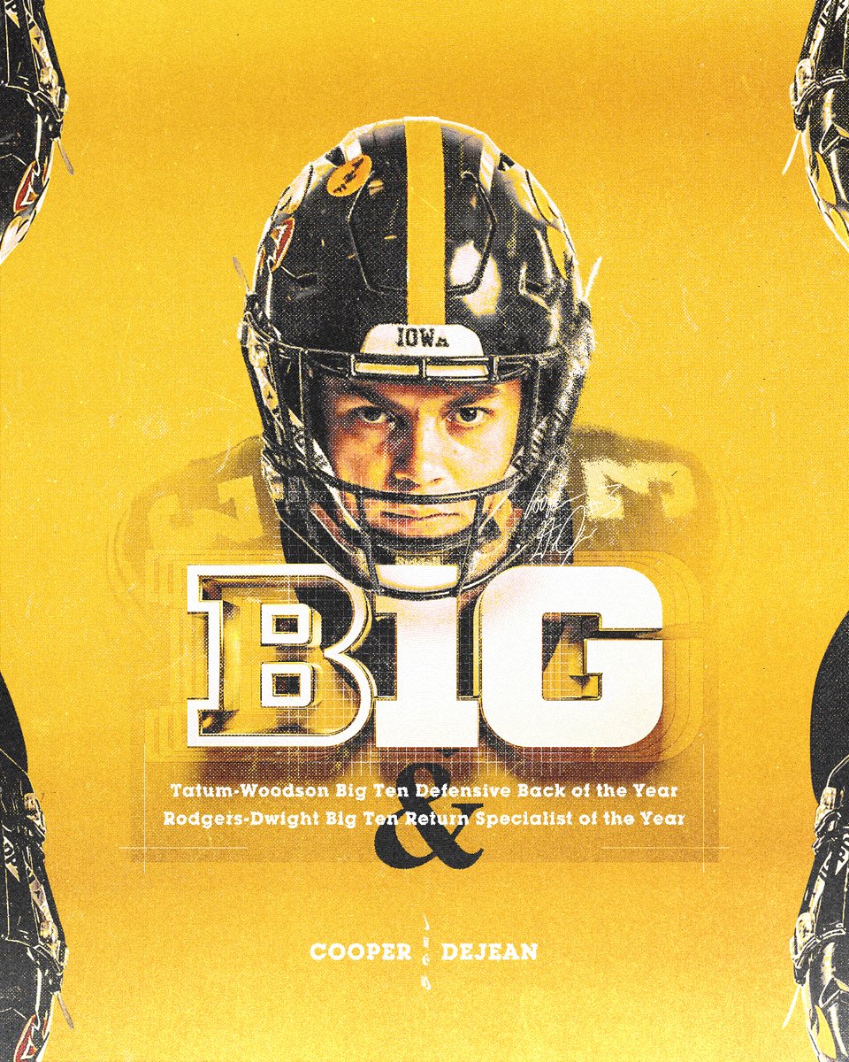 B1G Honors ‼️

Coop has been named the Big Ten's top defensive back and return specialist.

@cdejean23 x #Hawkeyes