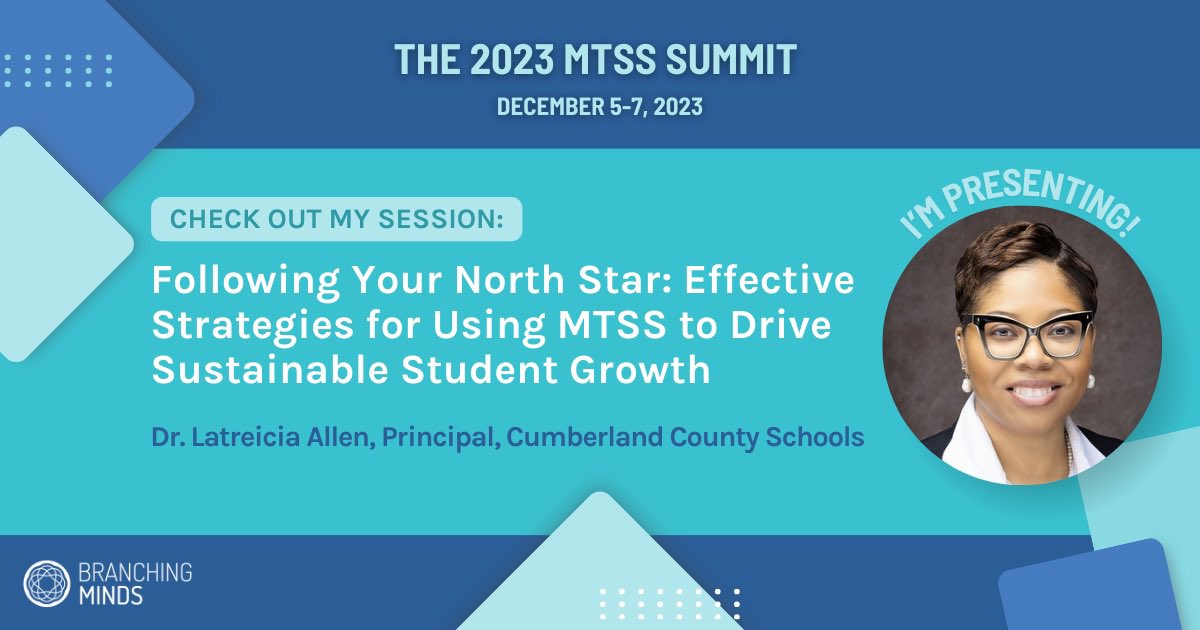 I look forward to seeing you at the @BranchingMinds 2023 Virtual MTSS Summit while bringing the latest strategies for empowering K-12 educators and supporting ALL students. branchingminds.com/mtss-summit-20… #K12 #MTSSsummit #EquitableEducation #StudentSuccess #BranchingMinds