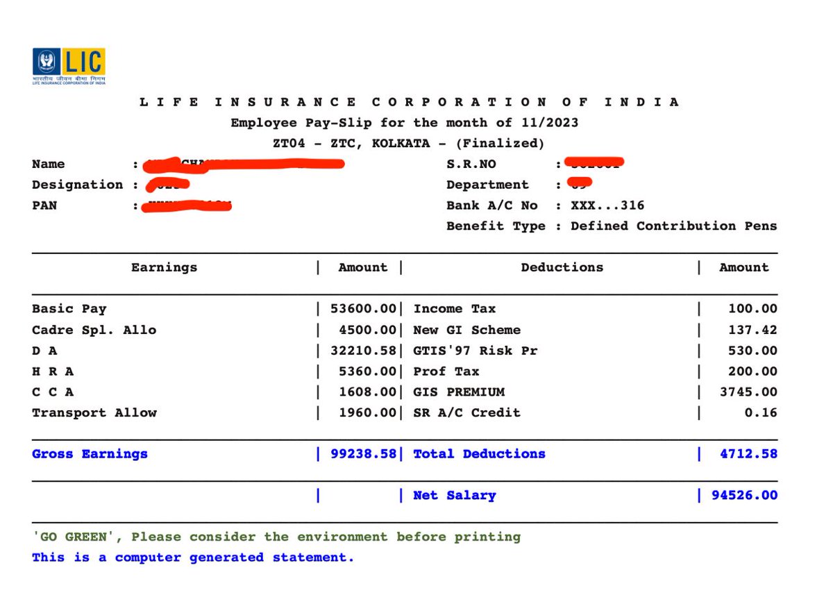 idesibanda's tweet photo. LIC AAO 1st Month Salary Slip 👇 https://t.co/zCNZ9pRuWI