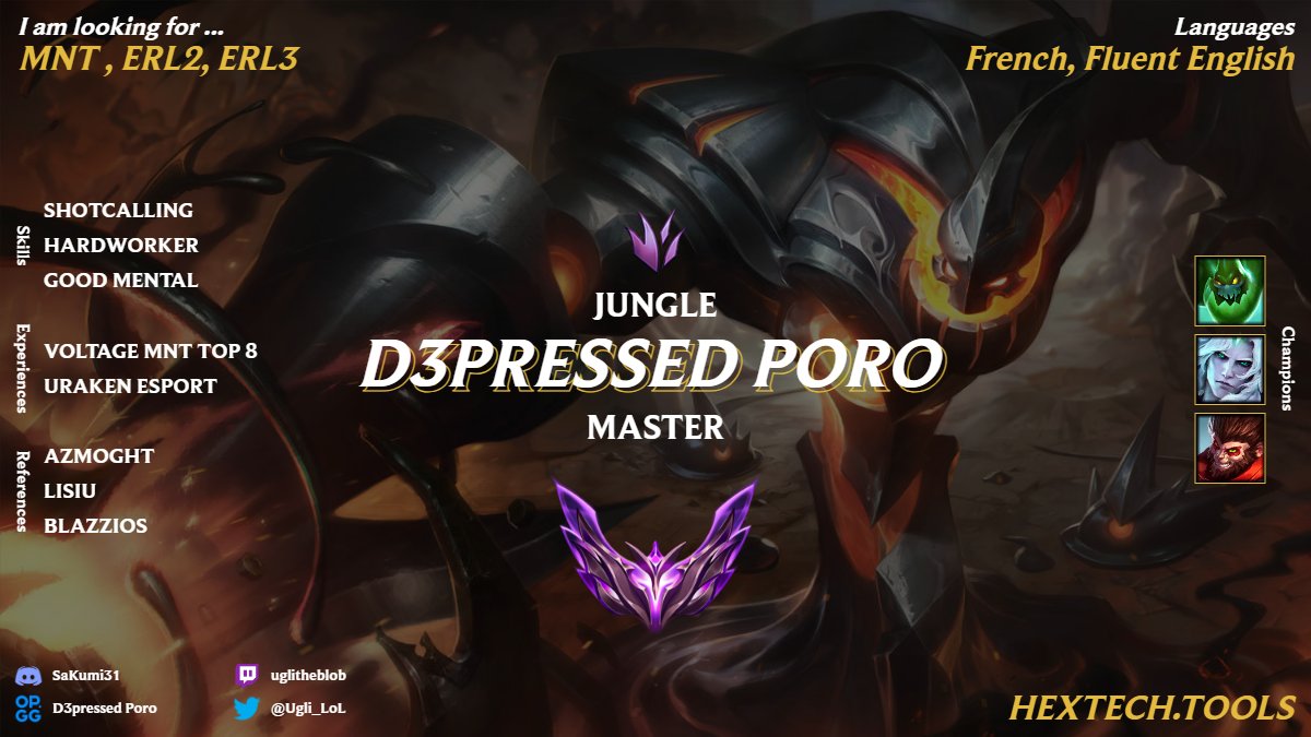 Hello,
After a Split in MNT, and taking some time to improve my skills im looking for MNT or ERL2/3 offers
My dm are open if you want more informations 
<a href="/LoL_LFT/">LoL Looking For Team 🇮🇹 🇪🇺</a>, <a href="/LFT_LoL_EU/">LFT_LoL_EU</a>, <a href="/lft_prime/">Prime League LFT</a>, <a href="/LoL_LFT_Fr/">LoL LFT Fr</a>, <a href="/LFT_LOL_ES/">LFT_LOL_ES</a>, <a href="/LoL_LFT_ITA/">LoL LFT 🇮🇹</a>
Retweets and Likes appreciated, Thanks