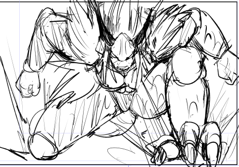 薄いえろほんなりにヤバイ敵が降ってきた感出したいけど、画力が追いついてねぇんだわね 