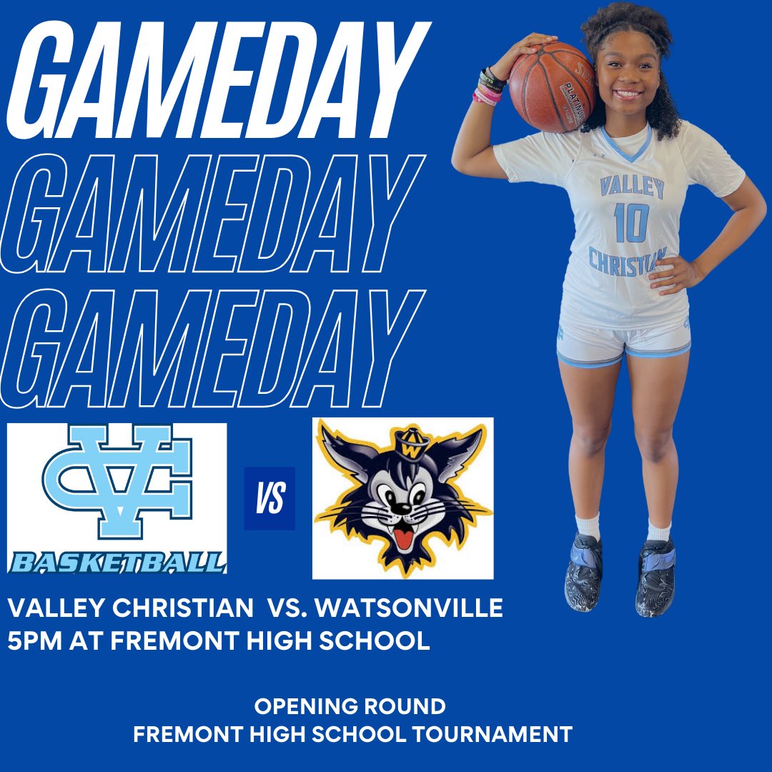 VC_Girlsbball's tweet photo. 🚨Game Day🚨
🏀 Valley Christian vs. Watsonville 
🗓 11/28/23
⏰ Varsity 5pm
📍at Fremont High School Tournament
#allinwarriors 

@VCHSAthletics https://t.co/wdvpY7G44q