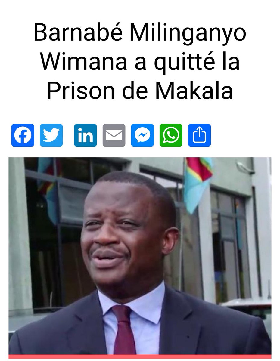 Murinda_J's tweet photo. Nous saluons la libération de Mr Barnabe Milinganyo, qui vient de purger sa peine (procès politique). Barbabe est un patriote, unificateur et un fin analyste politique. Sa détermination à bâtir un Congo inclusif et sa maîtrise des engins de l'Est est remarquable. @UEenRDC @unjhro https://t.co/ALPU6Pvg6L