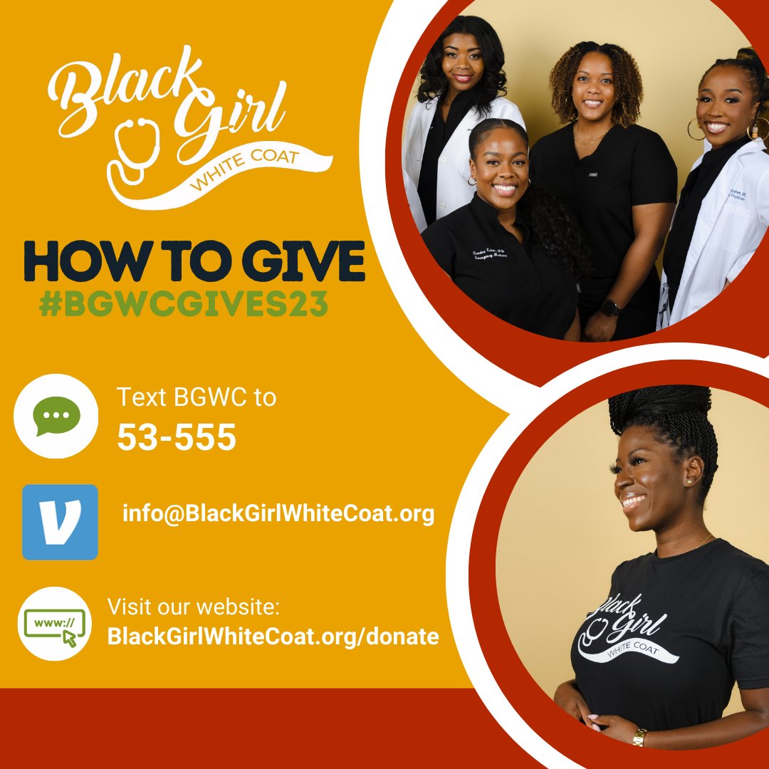 It's that season again! If you are interested in donating to BGWC, text 'BGWC' to 53-555. Find out more about Giving Tuesday by visiting BlackGirlWhiteCoat.org/donate #givingtuesday #bgwc #donate