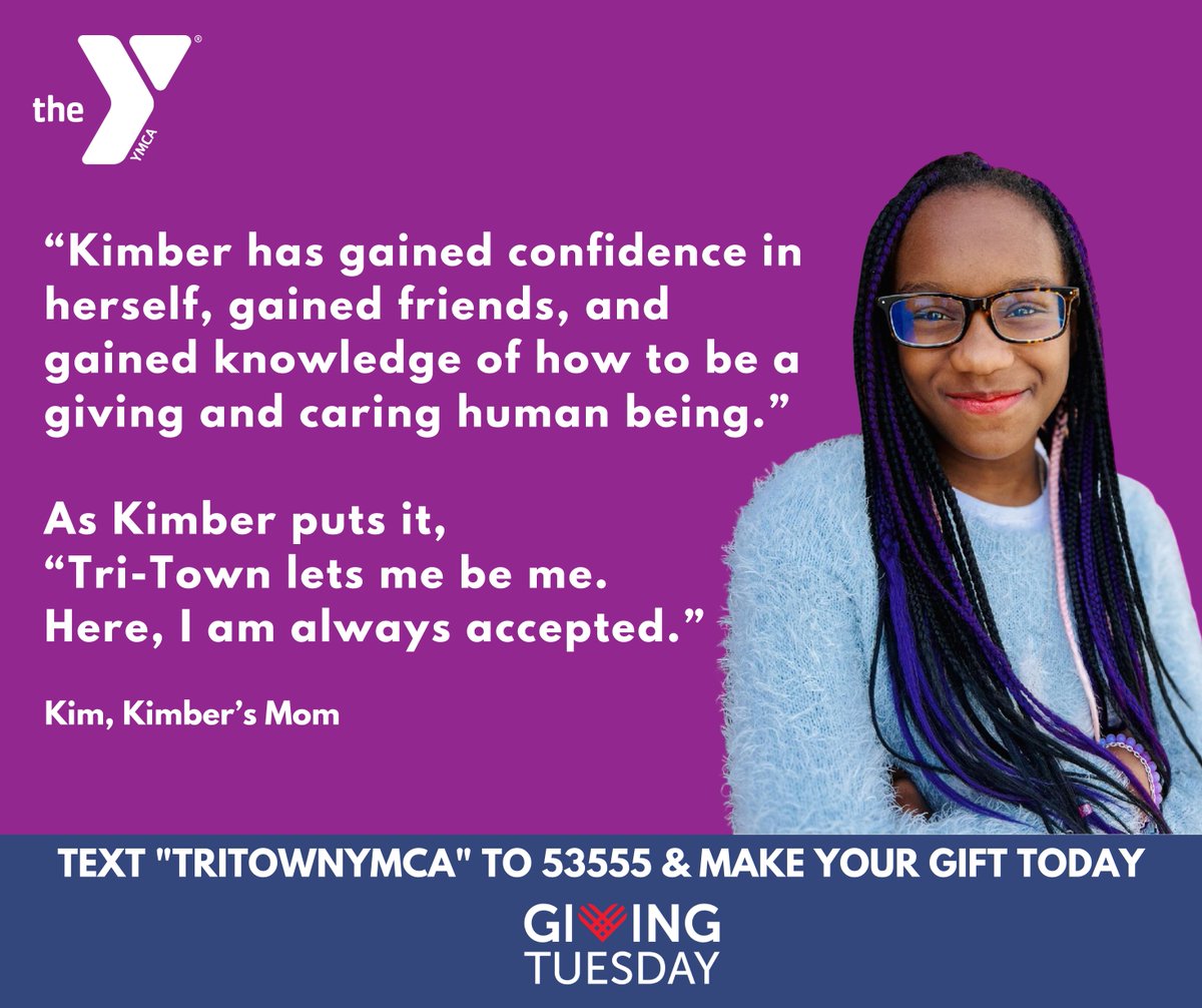 Four years ago, Kimber needed socialization skills. 
We worked with her family and tailored our activities. Kimber is now a YMCA leader and a future musician/actor/artist.  #Donate to our #givingtuesday campaign today and fuel the dreams of tomorrow.  givebutter.com/TritownY