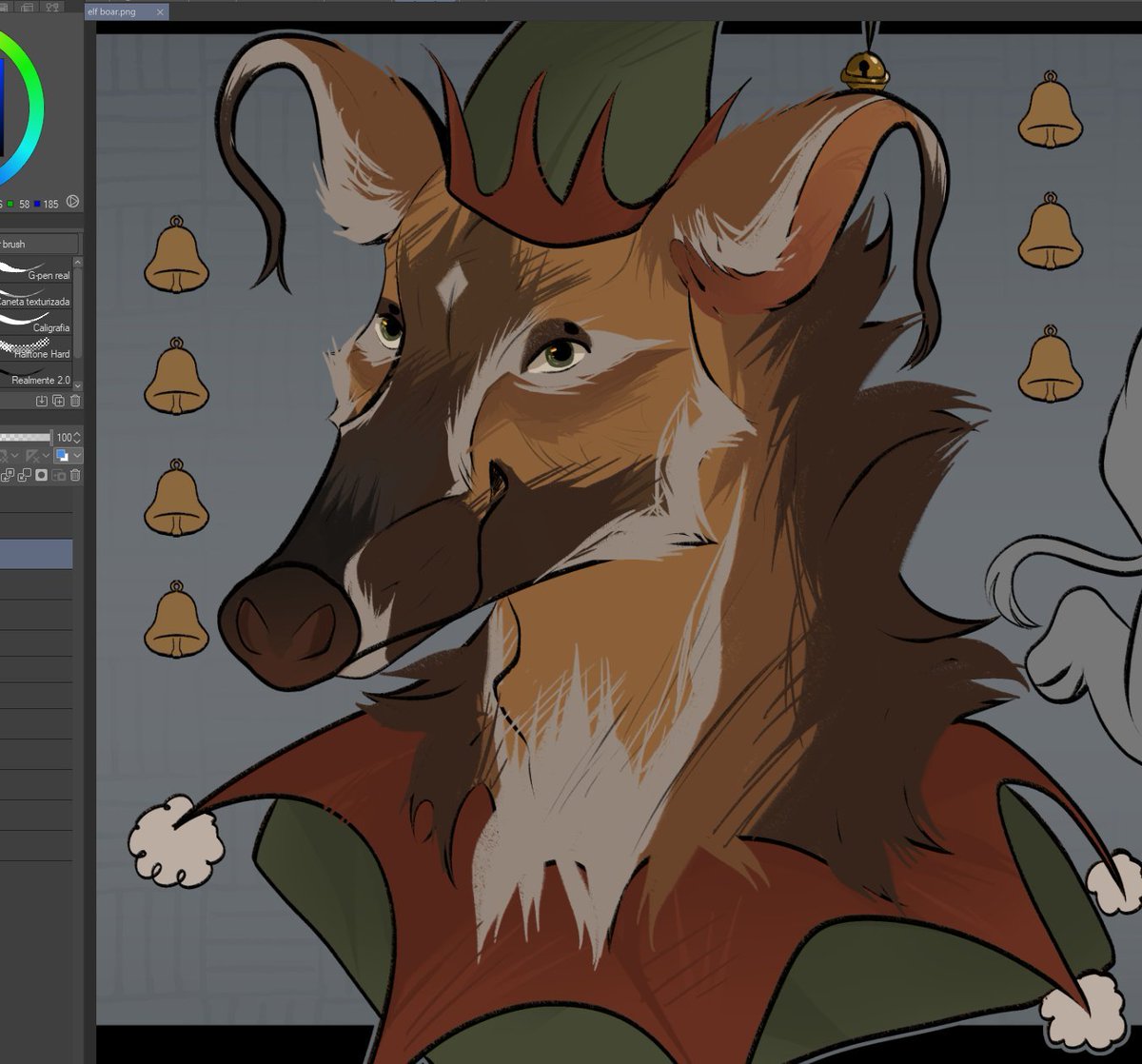 (REPOST SINCE THE OLDER ONE FLOPPED)

Elf River hog >:D
Ready for christmas

accepting pre-claim!!
VVV