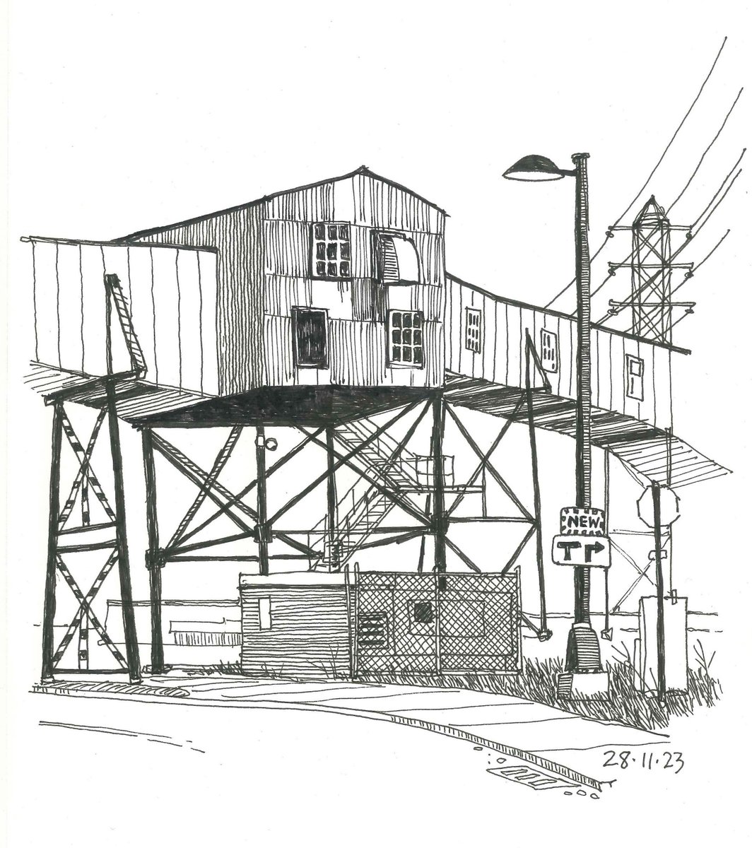 NelsonRice3's tweet photo. 129/332 Industrial wasteland on Terminal Road. South end Halifax.
#draw #drawing #sketch #sketching #penandink #linedrawing #lineart #halifax #seaport #terminalroad #novascotia #industrial #wasteland #urbansketching #halifaxusk https://t.co/2XvQh3zgyb