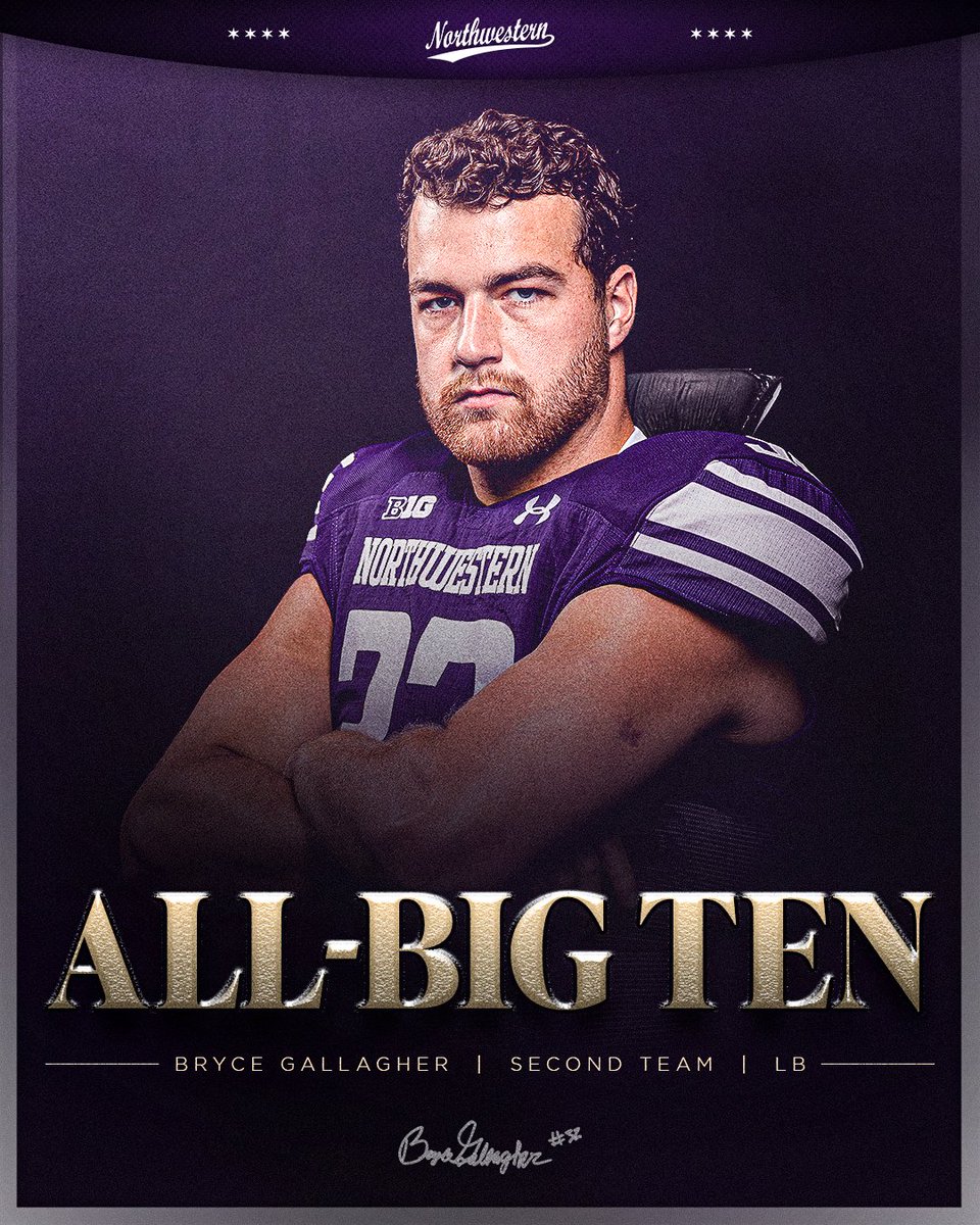 𝐀𝐋𝐋-𝐁𝐈𝐆 𝐓𝐄𝐍 🏅 @brycegallagher3 earns All-Big Ten honors for the second consecutive season! 😈