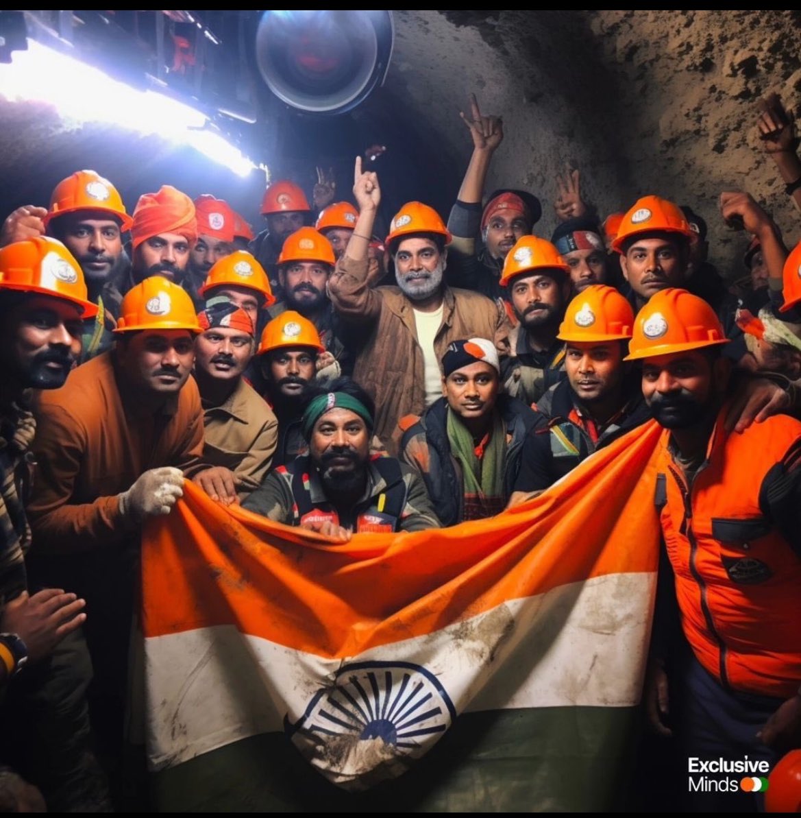 VolunteeringGuy's tweet photo. Zindagi Zindabad, jai ho! #UttarakhandTunnelRescue https://t.co/Ca5UQ49NVm