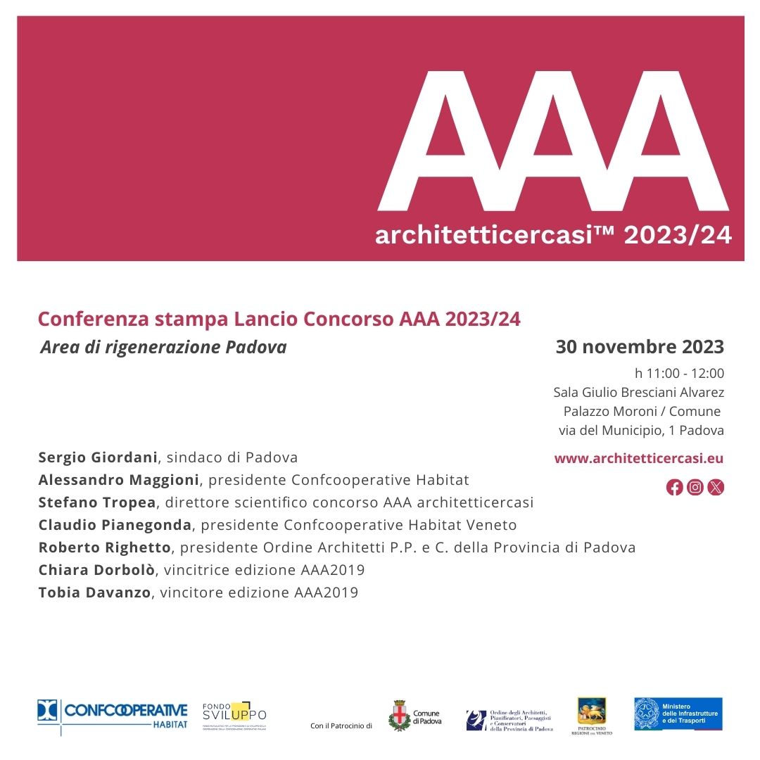 Sta per tornare @AAAarchitetticercasi il concorso di architettura under 33 di <a href="/HabitatCCI/">Confcooperative Habitat</a> nato per scoprire giovani talenti, diffondere la cultura dell’abitare cooperativo e promuovere il dibattito sui temi della residenza, della città e dell’architettura.