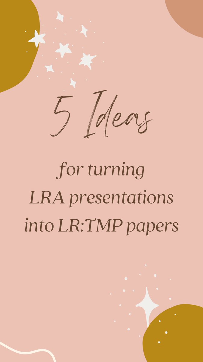 Literacy Research: Theory, Method, and Practice (@lra_lrtmp) on Twitter photo Thinking about turning your <a href="/LRA_LitResearch/">Literacy Research Association</a> presentation into a paper for <a href="/LRA_LRTMP/">Literacy Research: Theory, Method, and Practice</a> ?
Here is a short video with 5 ideas on how to do just that from <a href="/LRA_LRTMP/">Literacy Research: Theory, Method, and Practice</a> Co-Editor <a href="/anna_phd/">Anna Smith anna-phd.bsky.social</a> :
tinyurl.com/5ideasLRTMP
Add your own below! Thinking about turning your <a href="/LRA_LitResearch/">Literacy Research Association</a> presentation into a paper for <a href="/LRA_LRTMP/">Literacy Research: Theory, Method, and Practice</a> ?
Here is a short video with 5 ideas on how to do just that from <a href="/LRA_LRTMP/">Literacy Research: Theory, Method, and Practice</a> Co-Editor <a href="/anna_phd/">Anna Smith anna-phd.bsky.social</a> :
tinyurl.com/5ideasLRTMP
Add your own below!
