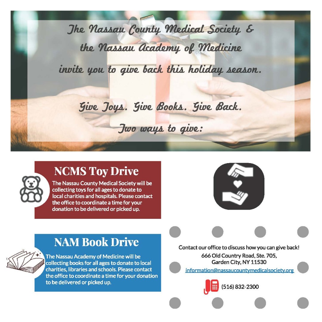 Medical Society NY (@medsocietynys) on Twitter photo This #GivingTuesdayJoin <a href="/MedicalNassau/">Nassau County Medical Society</a> in collecting toys & books for kids of all ages to donate to local charities, hospitals, libraries and more. For info on how to donate, contact information@nassaucountymedicalsociety.org 🎅 This #GivingTuesdayJoin <a href="/MedicalNassau/">Nassau County Medical Society</a> in collecting toys & books for kids of all ages to donate to local charities, hospitals, libraries and more. For info on how to donate, contact information@nassaucountymedicalsociety.org 🎅