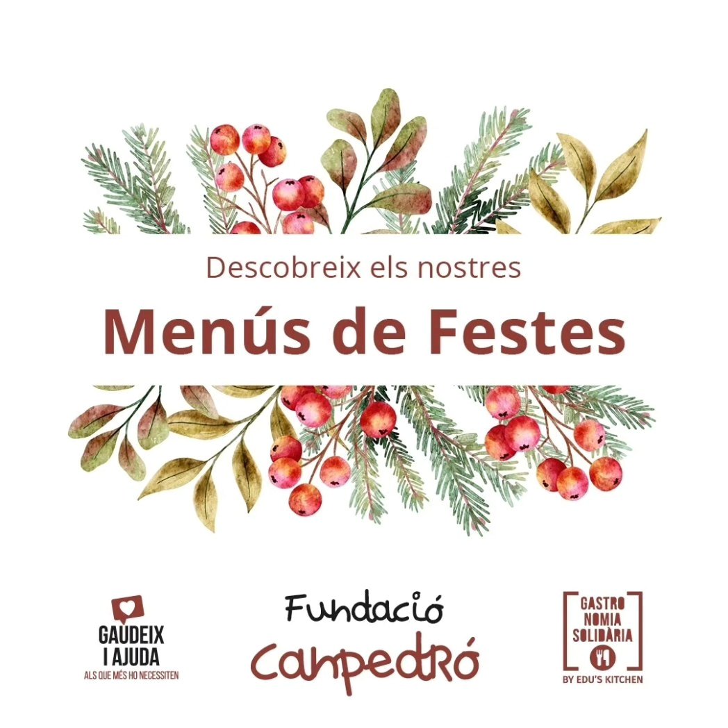 centrecanpedro's tweet photo. Aquestes festes de #Nadal, gaudeix amb la gastronomia solidària de #Canpedró. Descobreix els menús per aquestes festes i despreocupa't. 

És molt fàcil:

1.-  Mira la carta https://t.co/yyVpa1iVe7
2.- Truca al 634074613 o envia un correu-e
3.- El 24/12/23 vine a recollir-ho https://t.co/rC5RvQRZlJ
