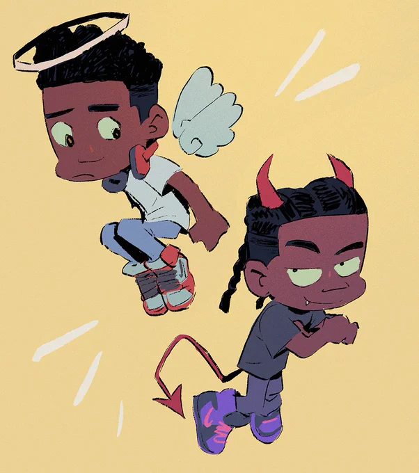 anime twin syndrome i need to dress them up in little devil angel outfits 