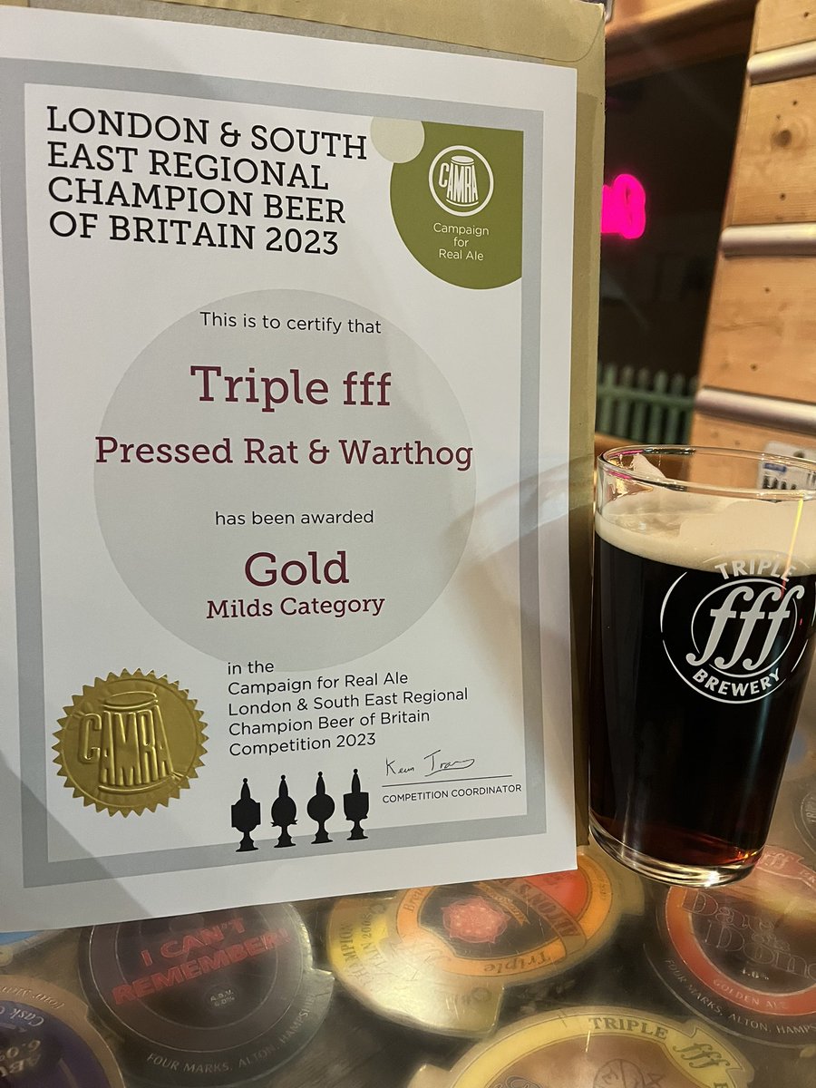 🥇Deja vu? Already seen this? ❌Not from us! ✅ Previous = SIBA SE & London 🏆This is ANOTHER one - a lovely award from CAMRA 🙏🙏 🎉Truly delighted with this ✨ We use a sparkler in our tap room - it even looks like a drink from ☘️… Pepsi challenge? Pressed Rat challenge!?!