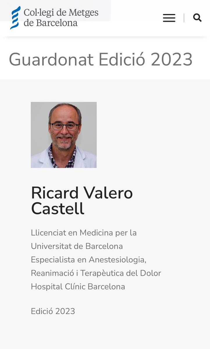 L’enhorabona als dos anestesiòlegs que ahir van rebre el premi a l’excel·lència professional del COMB