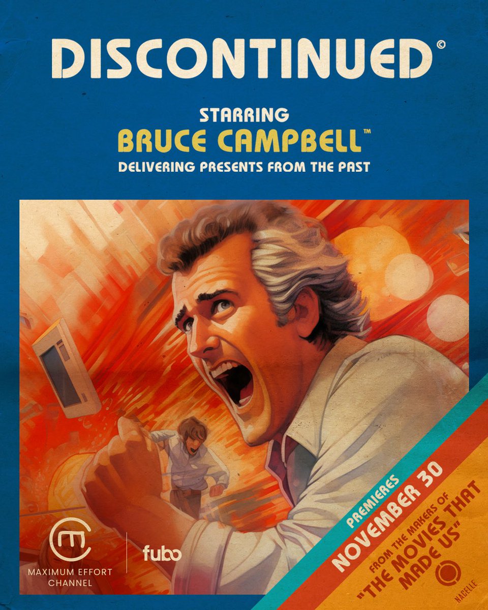 GroovyBruce's tweet photo. Sealed collectibles rejoice, your time is now! My new show DISCONTINUED premieres 11/30 on @MaximumEffort Channel on @fuboTV. If you don’t do it for me, do it for @VancityReynolds https://t.co/wC6Ap20app