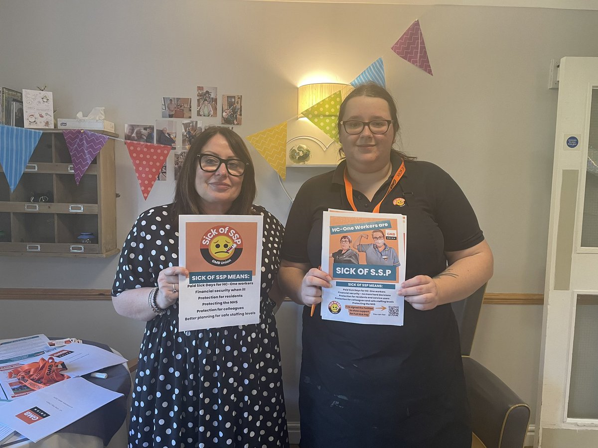 Rachel Harrison GMB (@rharrisongmb) on Twitter photo <a href="/dixierach/">Rachel Dix</a> speaking to HC One members at Ascot Lodge today about why they deserve sick pay! Staff queuing up to sign the petition. #sickofssp #sickpaynow <a href="/dixierach/">Rachel Dix</a> speaking to HC One members at Ascot Lodge today about why they deserve sick pay! Staff queuing up to sign the petition. #sickofssp #sickpaynow