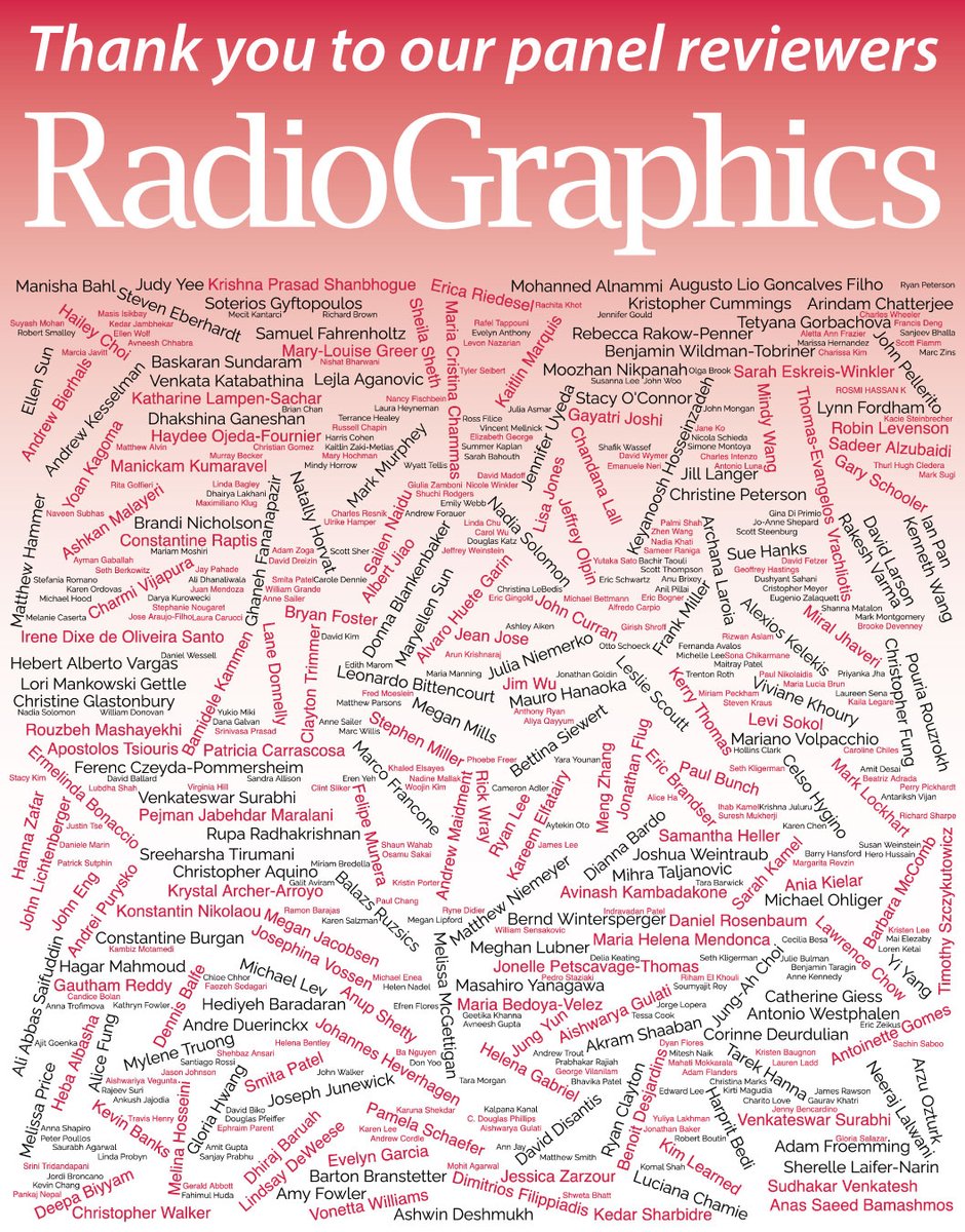 RadioGraphics (@radiographics) on Twitter photo A big shout-out to our RadioGraphics panel reviewers, who are immersed in panel discussions this week as they evaluate education exhibits. Stop by to see this word cloud with their names near the RadioGraphics editorial office in Lakeside Learning Center! <a href="/RadG_Editor/">RadioGraphics_Editor</a> A big shout-out to our RadioGraphics panel reviewers, who are immersed in panel discussions this week as they evaluate education exhibits. Stop by to see this word cloud with their names near the RadioGraphics editorial office in Lakeside Learning Center! <a href="/RadG_Editor/">RadioGraphics_Editor</a>