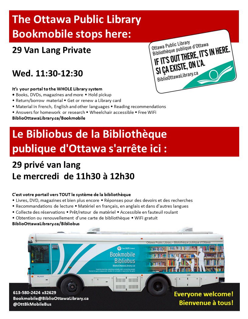 The bookmobile is coming to Van Lang Field House tomorrow! 
#readmorebooks #librariesrock