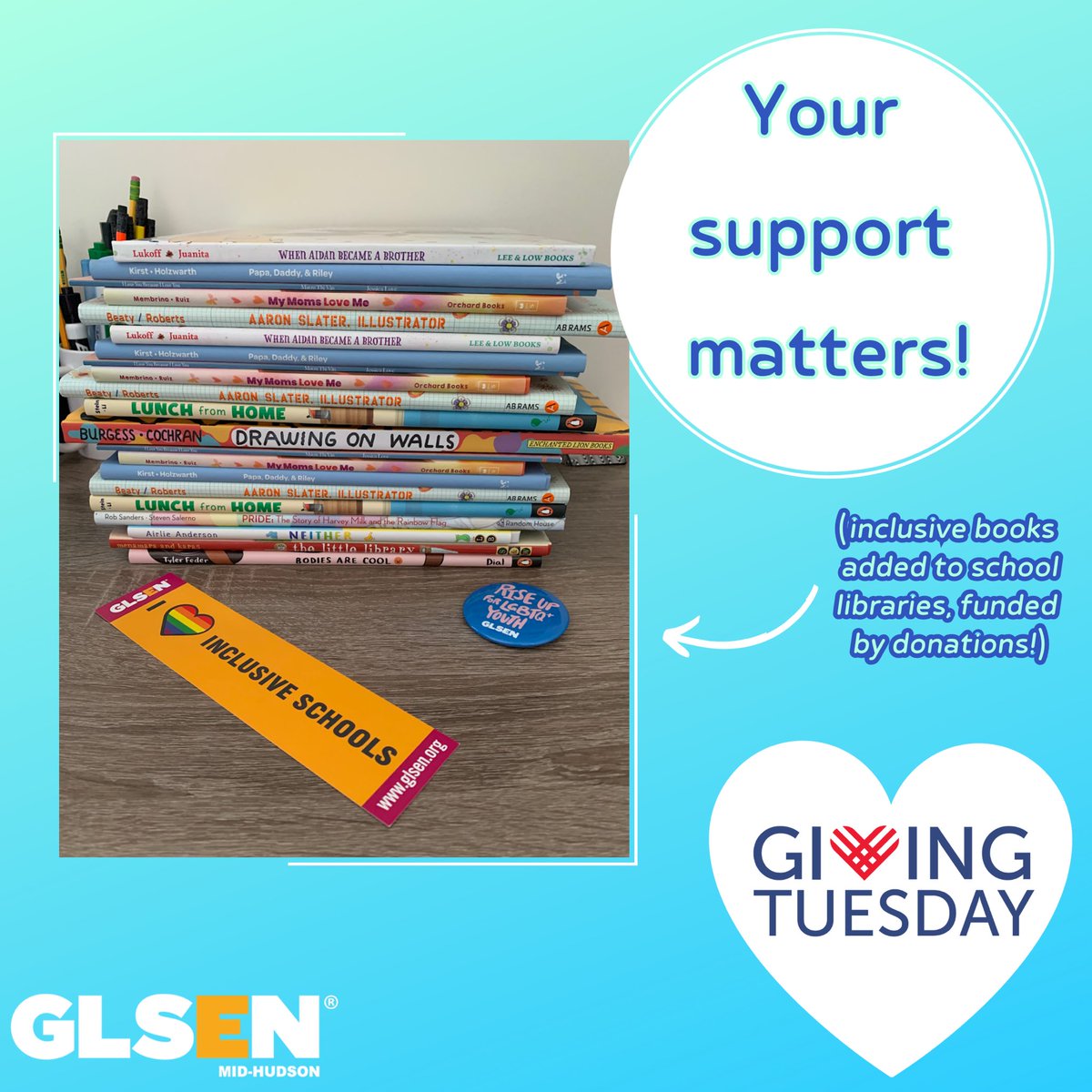 ✔️Donate at link in bio. 

We appreciate it!

💙

#GivingTuesday #LGBTQStudents #InclusiveSchools #InclusiveEducation #SafeSpaces #YourSupportMatters #EveryDonationCounts