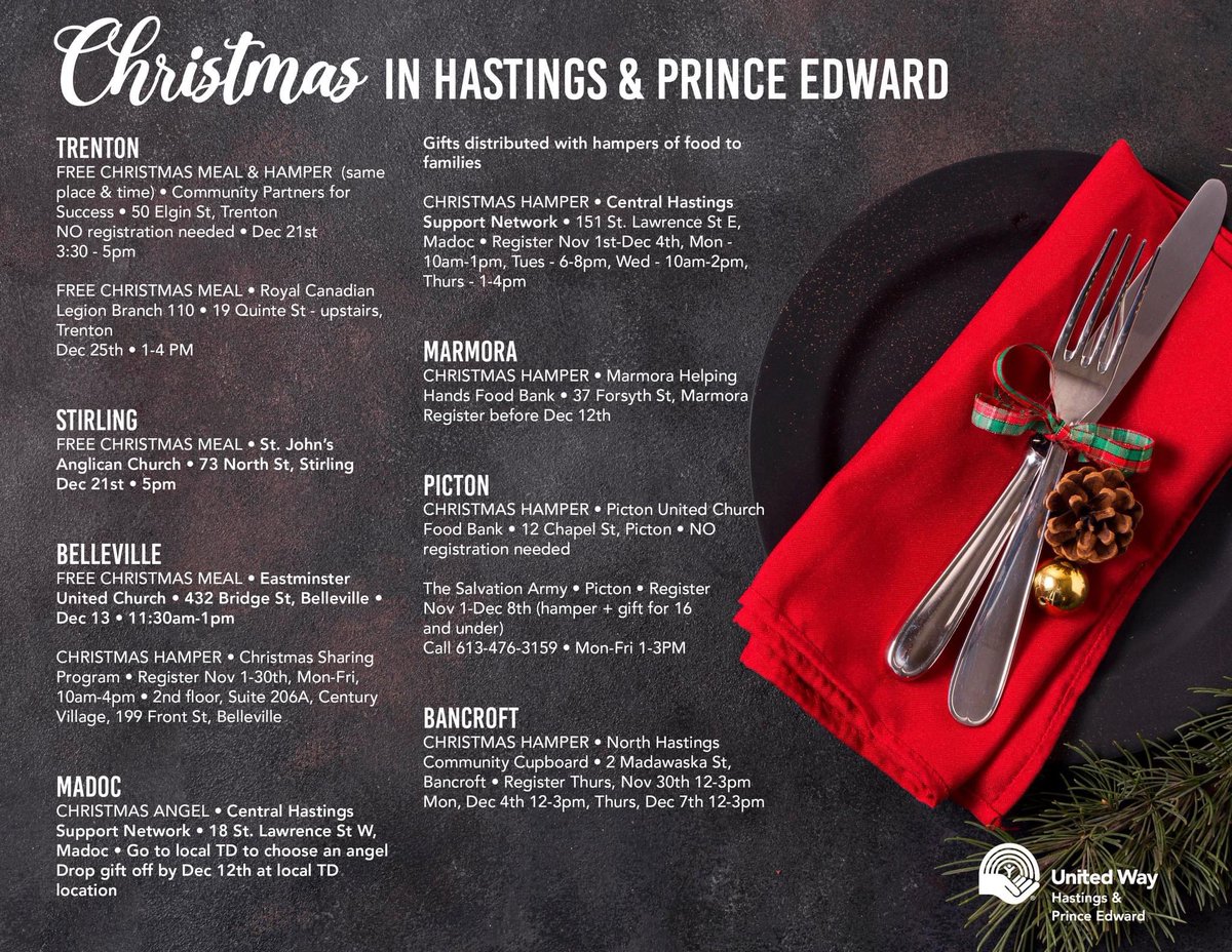 🎄🍽CHRISTMAS MEALS &amp; HAMPERS: These local community partners are offering those in need a special gift this holiday season.#LocalLoveHPE