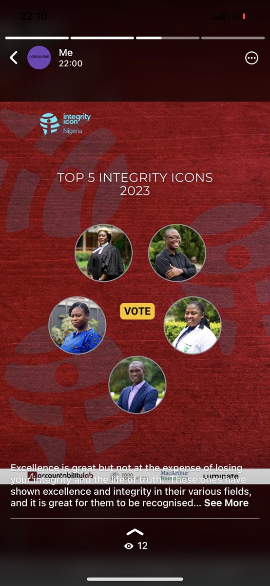 praiseakobo's tweet photo. The ability to affect those around you positively via integrity is truly a hallmark of leadership.
Be part of this through your vote. 👇
https://t.co/dJBbXI1rNJ
#NameandFame
#AccountabilityMatters
#VoteNow
#IntegrityIconNG
@macfound @fordfoundation #luminate @accountlabng https://t.co/I9geuJzDAu