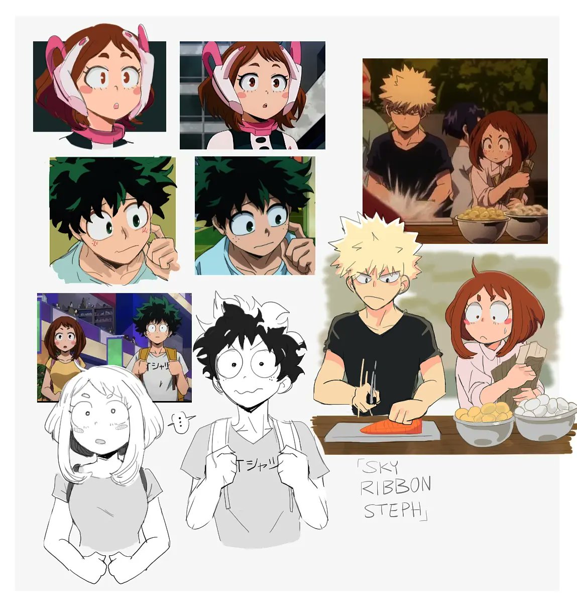 skyribbonsteph's tweet photo. Ochako in outfits from Pinterest + some redraws ✨️
#mha #bnha https://t.co/gVb8gCA5HG