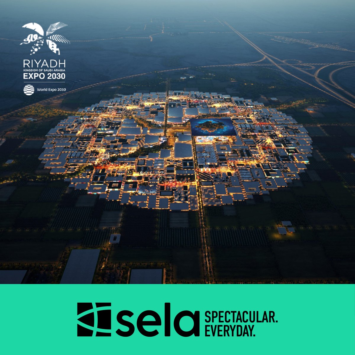Sela's tweet photo. We congratulate our nation, its leadership, and its people on hosting #RiyadhExpo2030.

نهنئ الوطن قيادةً وشعباً على استضافة #الرياض_إكسبو2030.

#RiyadhTheWorldsChoice
#الرياض_اختيار_العالم

@Riyadh_Expo2030 https://t.co/q4rGQmpR4n